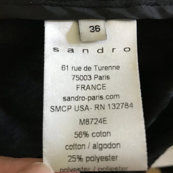 Sandro Paris Leopard-Textured Coat in All Black - Picture 5 of 6